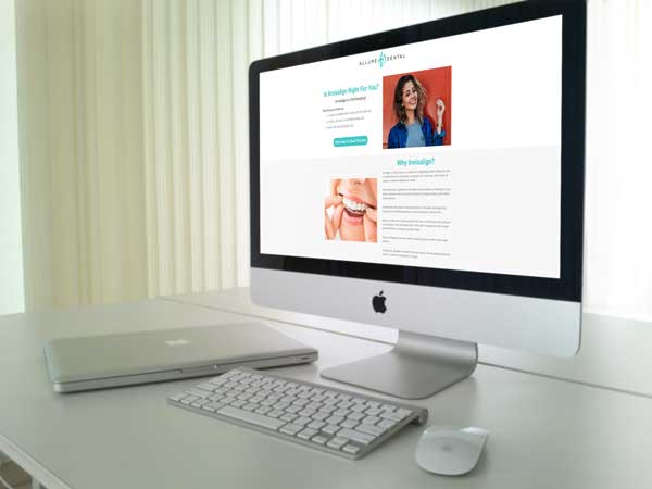 landing page example on imac