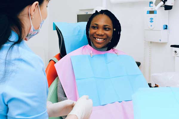 woman having a dental check up